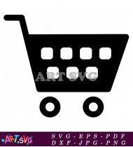 Classic Black and White Shopping Cart Icon SVG