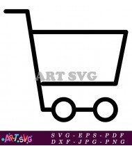 Cart Icon Design with Large Wheels SVG