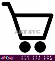 Shopping Cart Design with Bold Outline SVG