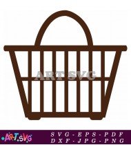 Black And White Grocery Shopping Basket SVG