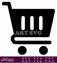 Simple Black And White Shopping Cart SVG 2