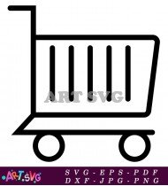 Simple Black and White Shopping Cart SVG 2