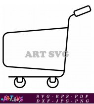 Shopping Cart Simple Black and White SVG