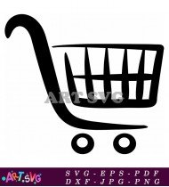 Simple Shopping Cart Design Black White SVG 2