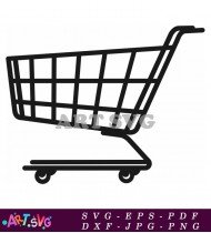 Simple Black Shopping Cart Design Icon SVG