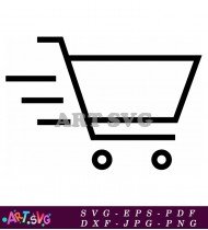 Simple Black Shopping Cart Outline Design SVG