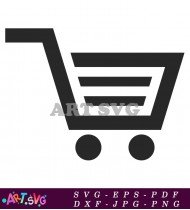 Simple Black Shopping Cart Icon Illustration SVG