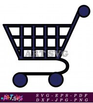 Black Shopping Cart Icon Design SVG