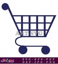 Black Shopping Cart Icon With Wheels SVG