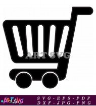 Black Shopping Cart Icon Illustration SVG