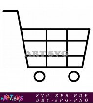 Simple Shopping Cart Icon Black And White SVG 1