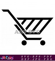 Shopping Cart Icon Vector Black White SVG