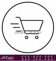 Simple Black Shopping Cart Symbol Icon SVG