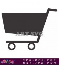 Flat Shopping Cart Icon With Simple Style SVG