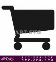 Minimal Shopping Cart Icon Flat Design SVG