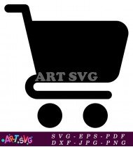 Classic Black Cart With Wheels SVG