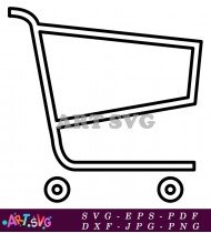 Basic Outline Shopping Cart Design SVG