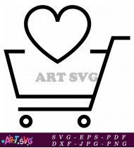 Heart Shaped Shopping Cart Design SVG