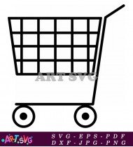 Grocery Shopping Cart Black And White Clipart SVG