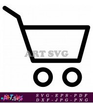 Simple Shopping Cart Icon On White Background SVG 1