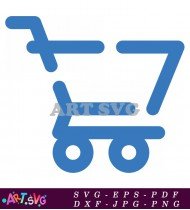 Flat Design Blue Shopping Cart Icon Vector SVG