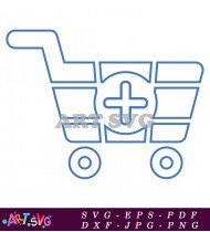 Blue Shopping Cart Icon With Plus Sign SVG