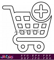 Shopping Cart Icon with Plus Sign Icon SVG