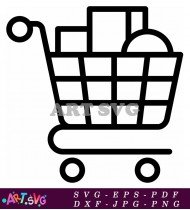 Simple Black Shopping Cart Icon Design SVG 2