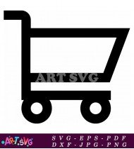 Simple Shopping Cart Icon With Wheels SVG