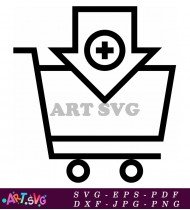 Shopping Cart With Plus Icon Black SVG