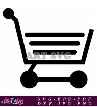 Shopping Cart Icon With Three Horizontal Lines SVG