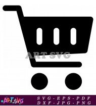 Shopping Cart Icon Simple Design With Lines SVG