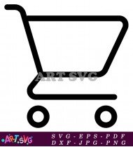 Simple Shopping Cart Icon With Basket Lines SVG