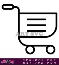 Simple Shopping Cart Icon With Three Lines SVG