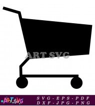 Shopping Cart Silhouette In A Black Design SVG