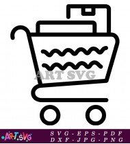 Black Shopping Cart Icon With White Fill SVG