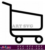 Minimalist Black Shopping Cart Icon Vector SVG