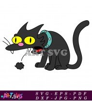 Angry Black Cat Cartoon Animal SVG