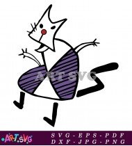 Cartoon Cat Black Purple Running SVG