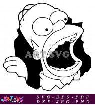 Bart Simpson with Open Mouth Crying SVG