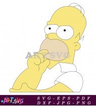 Classic Simpsons Character Homer Simpson Thinking SVG