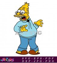 Simpsons Cartoon Character Grandpa Simpson White SVG