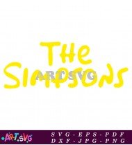 Simpsons Logo Yellow Text on White Background SVG