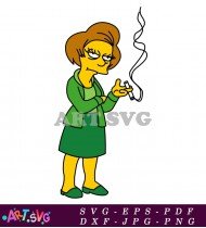 The Simpsons Green Dress Character With Brown Hair SVG 1