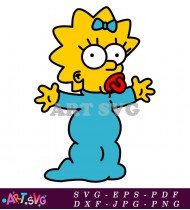 Maggie Simpson Cartoon Character with Blue Outfit SVG 1