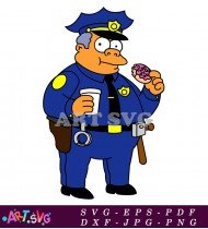 Chief Wiggum Cartoon Character Wearing Police Uniform SVG 1