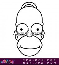 Bart Simpson Black And White Face Cartoon SVG