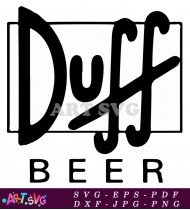 Duff Beer Logo Red Background Cartoon SVG