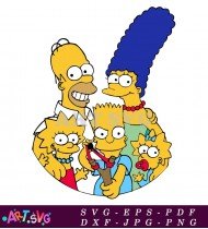 Simpsons Family Portrait Yellow Cartoon Image SVG