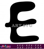 Black Letter E Large Alphabet Font SVG 1